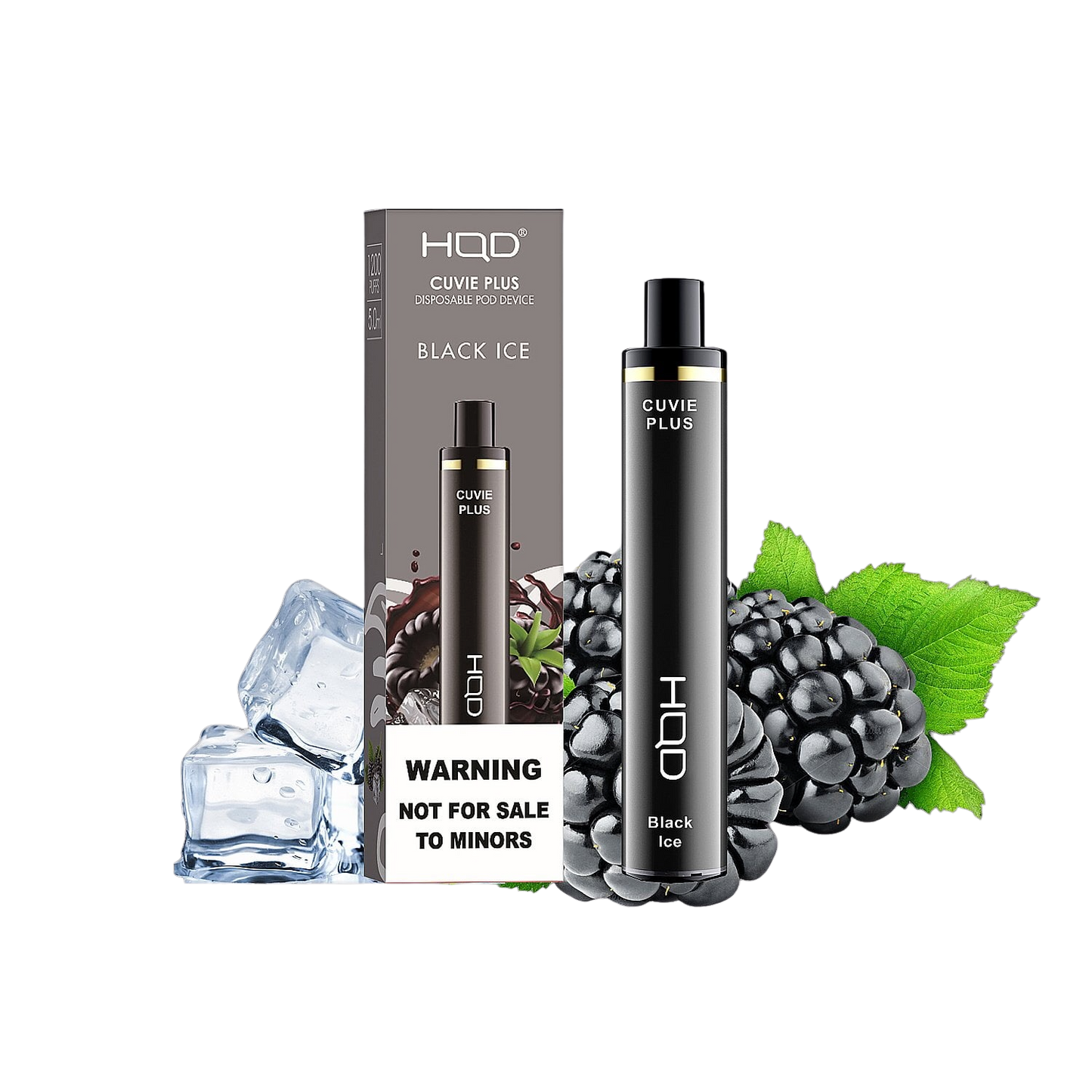 HQD Cuvie Plus | 1200 Puffs 50mg - Black Ice
